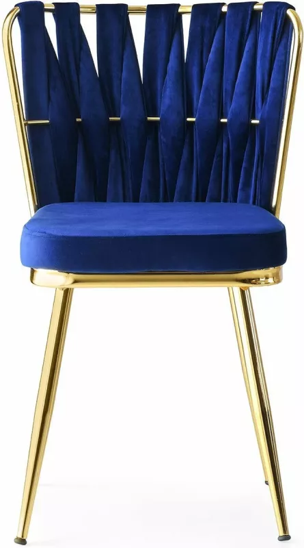 Set karrigesh (2 copë), Hanah Home, Kuşaklı - 209 V2, ngjyrë ari dhe kaltër e errët