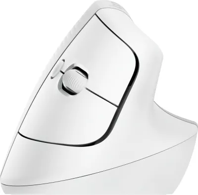 Maus Logitech Lift për Biznes, vertikal, 6 butona, wireless, Bluetooth, Bolt USB, ngjyrë e bardhë