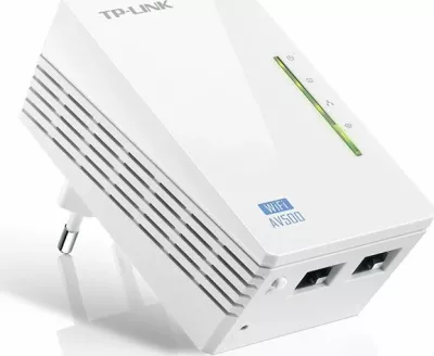 Adapter powerline TP-Link TL-WPA4220 AV600 Wi‑Fi 300Mbps 2xLAN, i bardhë, paketë e vetme