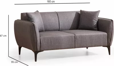 Divan dy vendësh Atelier del Sofa, Belissimo, ngjyrë gri e errët