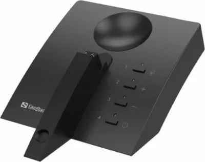 Kufje Bluetooth me mikrofon Sandberg Wireless Earset Business Pro 126-25, 60h, me stacion karikimi, zezë/argjend, set