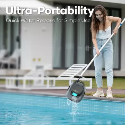 Robot pastrues pishine AIPER Scuba SE, pa kabllo, me bateri 90 min, shportë filtri 2L, gri