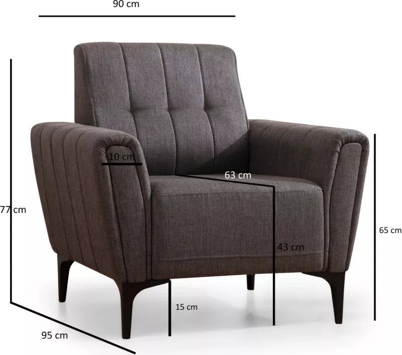 Karrige një vendëshe Atelier del Sofa, Hamlet, ngjyrë gri e errët