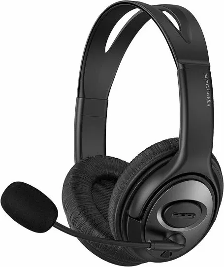Kufje stereo me mikrofon HAVIT H206d, 2x 3.5mm, kabllo 1.4m, kontroll volumi, të zeza