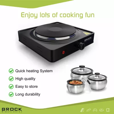 Rešo elektrike Brock EP 100 BK 1500W pllakë 18.5cm, e zezë