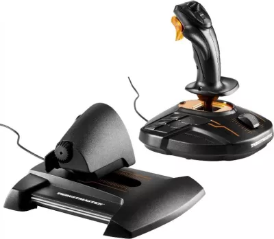 Joystick HOTAS Thrustmaster T.16000M FCS për PC, me throttle TWCS, e zezë/portokalli, set 2-pjesësh