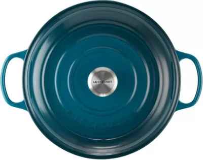 kaserolë e cekët, Le Creuset Signature Shallow Casserole round 30cm 21180306422430, gize, me kapak, Deep Teal