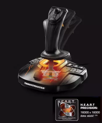 Joystick Thrustmaster T.16000M FCS për PC, i zi/portokalli (1 copë)