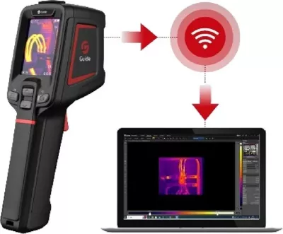 Kamerë termike Guide Sensmart E2+, 256x192, 16 GB, LCD, e zezë