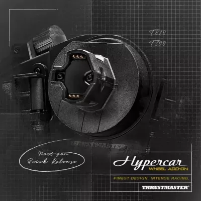 Timon për simulator garash Thrustmaster Hypercar Wheel Add-On, 25 butona, kompatibil me baza T818/T598, i zi
