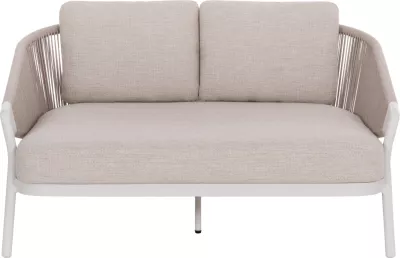 Daybed dopio XANTION, alumin i bardhë, litar, stof OLEFIN, 157x147x88cm