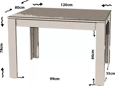Tavolinë ngrënieje, ngjyrë e bardhë, Hanah Home, 120cm