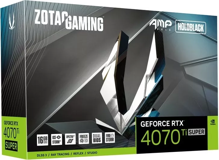 Kartelë grafike Zotac GeForce RTX 4070 Ti SUPER, 16 GB, GDDR6X, Gri