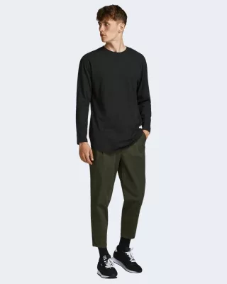 Maicë me mëngë të gjata për meshkuj Jack & Jones JJENOA 12190128, e zezë [Madhësia: S]