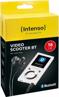 MP3/MP4 player Intenso Video Scooter BT (MPN 3717472) 16GB microSD, ekran 1.8\", Bluetooth 5.0, i bardhë