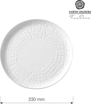 Pjatë e sheshtë Fine Dine Nordic ø230 mm porcelan, e bardhë, set 3 copë