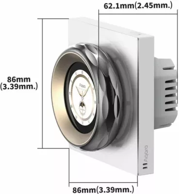 Switch smart me ekran AQARA Touchscreen Dial V1 EU DS-K01D, LCD 2.08\", Wi-Fi 2.4/5GHz + Zigbee 3.0 + Matter, i bardhë
