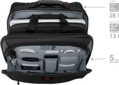 Çantë laptopi Wenger Potomac 17 inç me trolley, e zezë