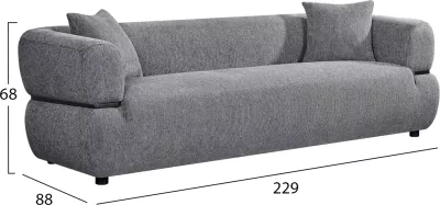 Divan treshe ARCTIS, material gri, FH3327.01, 229x88x68cm
