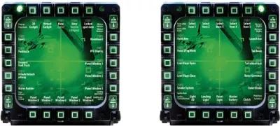 Panel MFD për simulim fluturimi Thrustmaster MFD Cougar, 48 komanda të programueshme, me ndriçim, set 2 copë, i zi