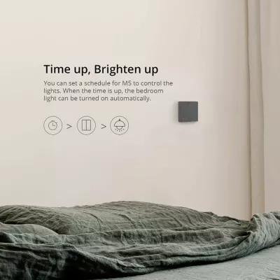 Switch i mençur muri Wi‑Fi SONOFF M5-2C-86, 2 kanale, standard EU 86, gri e errët