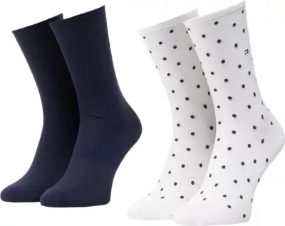 Çorape për femra Tommy Hilfiger SOCK DOT 2P 100001493, të bardha [Madhësia: 39-42]