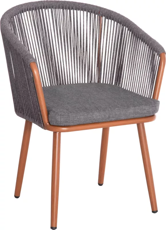 Karrige për ngrënie HARRIET FH5548.11, alumin kafe, kornizë gri, 60x62x80.5 cm, set prej 4 copash
