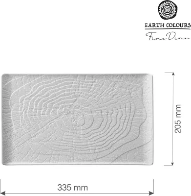 Pjatë drejtkëndore Fine Dine Nordic 335x205 mm, e bardhë, set 2 copë