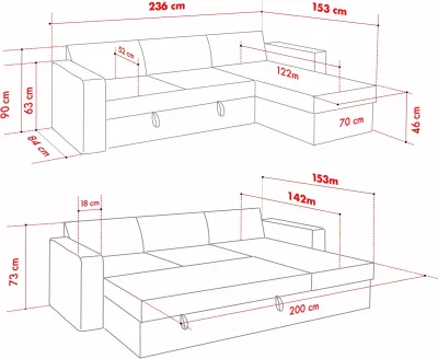 Kënd-sofë krevati, ngjyrë mustard, Atelier del Sofa, Kado