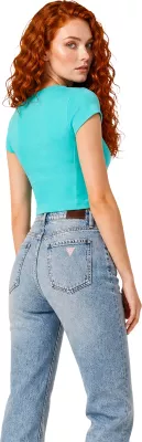 Maicë për femra Calvin Klein Jeans Monogram Baby Tee LV047AB802, turkeze [Madhësia: L]