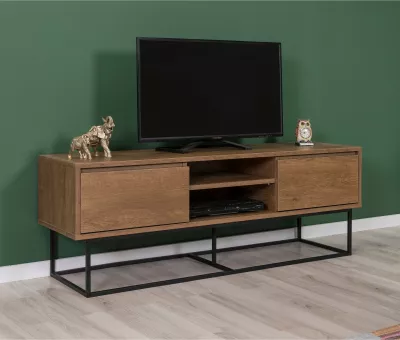 Set mobiljesh për dhomë dite, Skye Decor, Laxus Takım 4, ngjyrë arre dhe e zezë