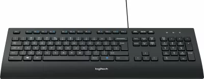 Tastierë Logitech K280e për Biznes, Full-size (100%), Wired, USB, QWERTY, E zezë