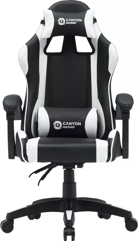 Karrige gaming CANYON Core SGCH2, shpinore e rregullueshme 90-135°, PU leather, deri 120 kg, e zezë/bardhë