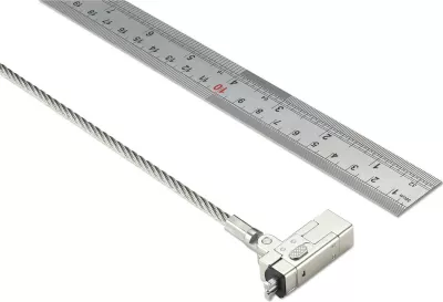 Kabëll sigurie Kensington Slim NanoSaver 2.0 EQ, 1.83m, Nano, çelës rrumbullak, çelik inox, argjendtë