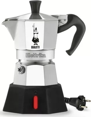 Moka elektrike Bialetti Mokka-Elettrika, 2 filxhanë, alumini, e zezë