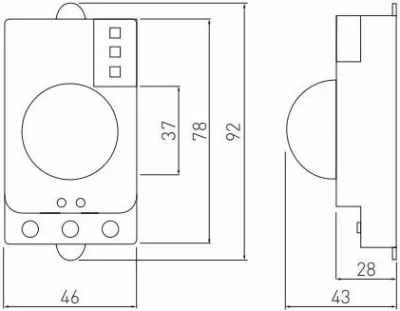 Sensor lëvizjeje me mikrovalë GTV AE-SRC812-00 360°, 220-240V, i bardhë