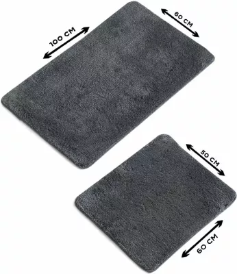 Set tapetesh për banjo akrilik (2 copë), ngjyrë antracit, Mijolnir