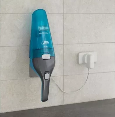 Aspirator portativ Black & Decker WDC215WA, Blu, pa qese