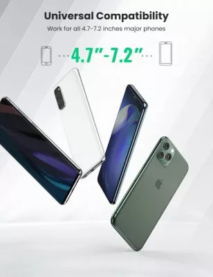 Mbajtëse telefoni magnetike për veturë UGREEN 80785, 360° rrotullim, ngjitës 3M, e zezë