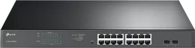 Switch TP-Link TL-SG1218MPE 16 porte Gigabit 1Gbps me 2 porta SFP, e zezë