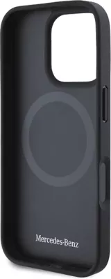 Mbështjellës Mercedes MB Wood Imitation Leather MagSafe për iPhone 16 Pro, Kuq