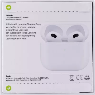 Kufje Apple AirPods gjenerata e 3-të me kuti karikimi Lightning, të bardha