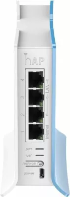Access point Mikrotik hAP lite RB941-2nD-TC, Wi‑Fi 4 2.4GHz 300Mbps, 4x Fast Ethernet, bardhë/kaltër