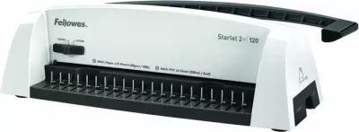 makinë lidhëse dokumentesh Fellowes Starlet 2+ manuale, kapacitet lidhje 120 fletë, shpinë plastike 16 mm, bardhë/zezë