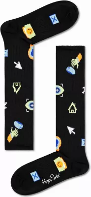 Çorape të gjata për femra Happy Socks ATTEC03, të zeza [Madhësia: 36 - 40]