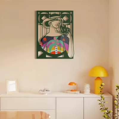 Aksesor dekorativ metalik për mur Wallity, Mystic Grace - APT819, 44x56cm