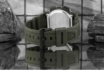 Orë dore për meshkuj Casio, e zezë