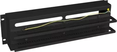 Panel shpërndarës rryme Lanberg 3U 19 inch me shinë DIN TS-35, zi