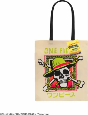 Çantë tote Cinereplicas One Piece Jolly Roger 42×38 cm, 100% poliestër, bezhë