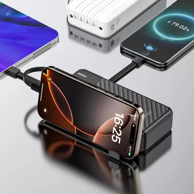 Powerbank Dudao K11 Pro 20000mAh me kabllo të integruara, e zezë
